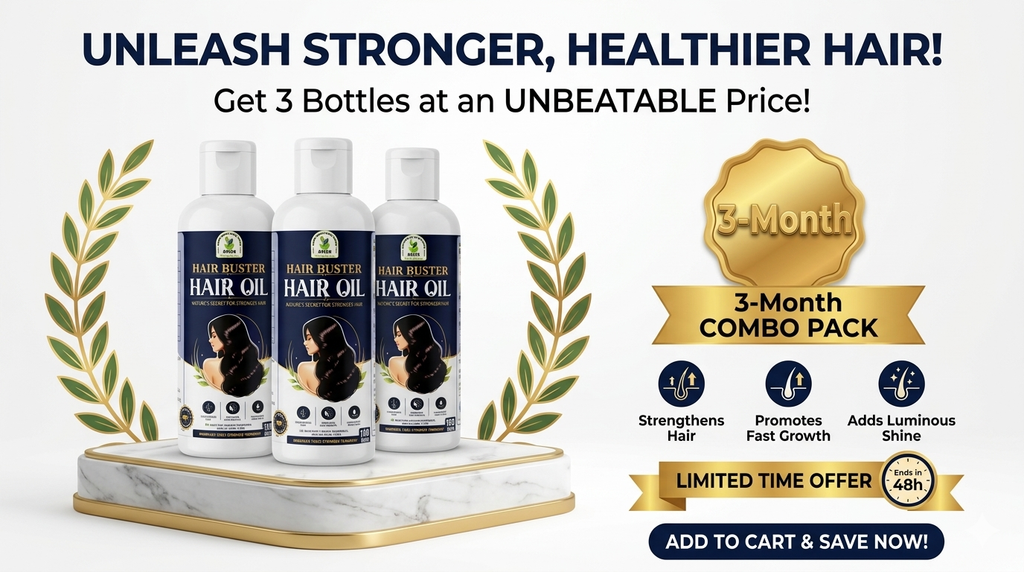 Option 1 (SEO & Marketplace Optimized): Green Herbal Care Hair Buster Hair Oil - 100 ml | 100% Herbal Ingredients for Root to Tip Strength, Reduces Hair Fall & Boosts Shine | Results in 30 Days