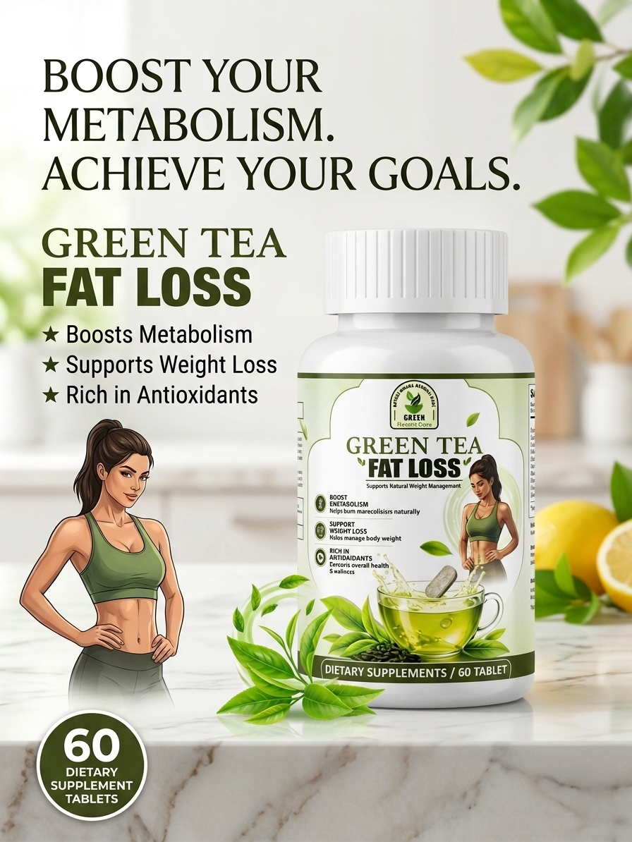 Green Herbal Care Green Tea Fat Loss 60 Capsules – Natural Weight Management & Metabolism Booster Supplement