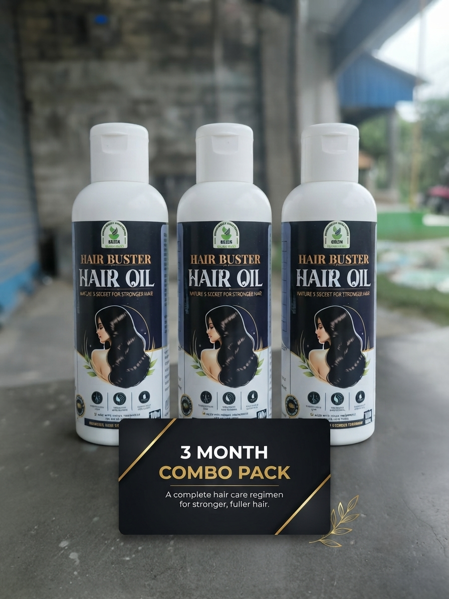 Option 1 (SEO & Marketplace Optimized): Green Herbal Care Hair Buster Hair Oil - 100 ml | 100% Herbal Ingredients for Root to Tip Strength, Reduces Hair Fall & Boosts Shine | Results in 30 Days